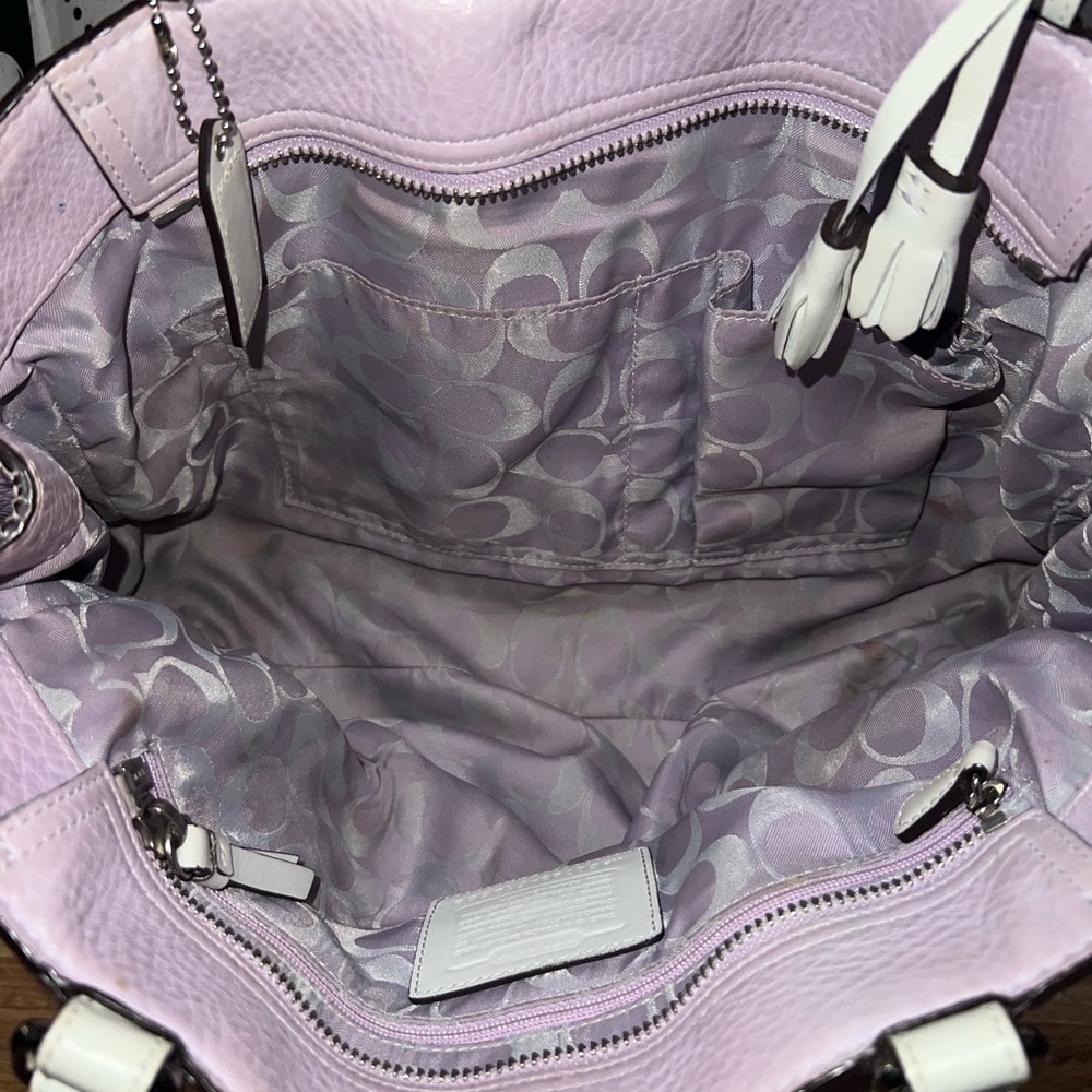 Coach Lavender Hampton Satchel Shoulder Bag - Picture 5 of 6